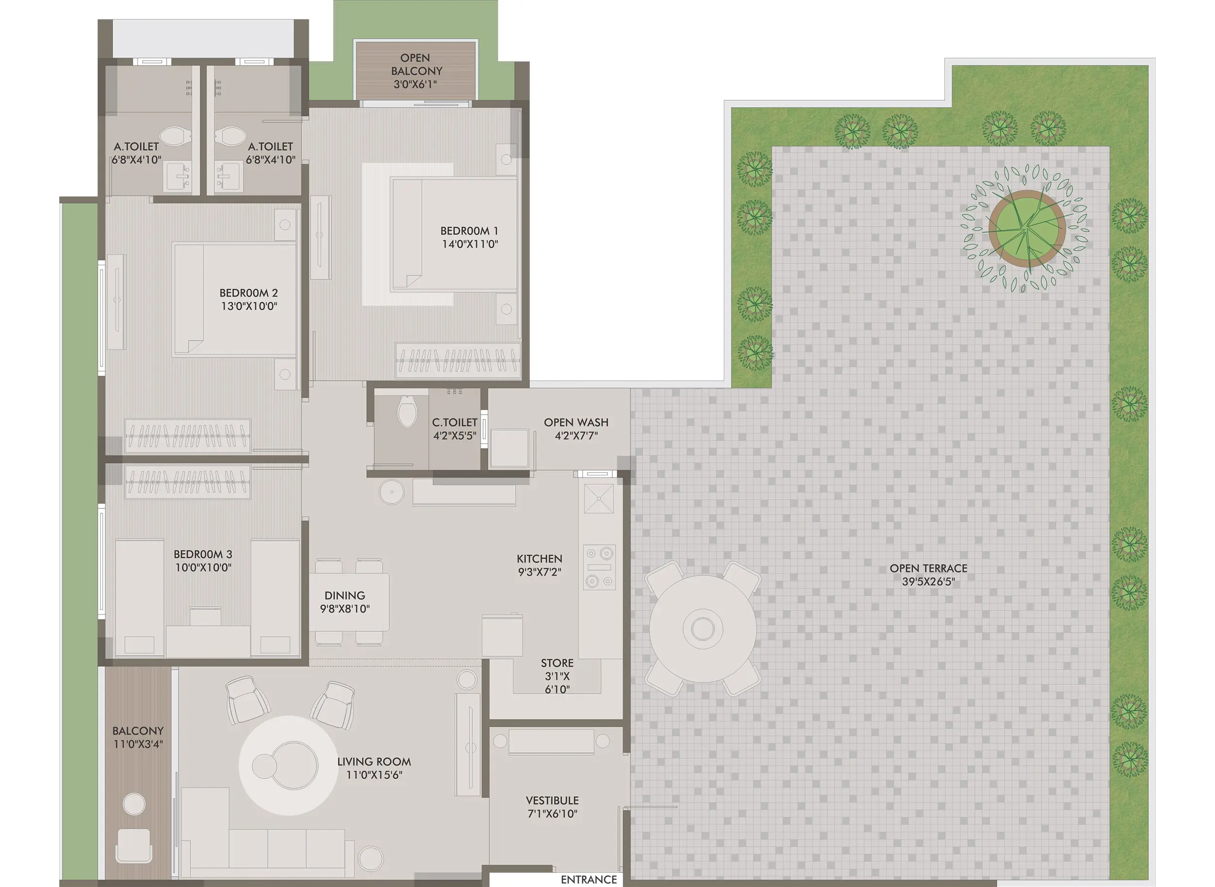 Sheladia Divine 3 BHK penthouse