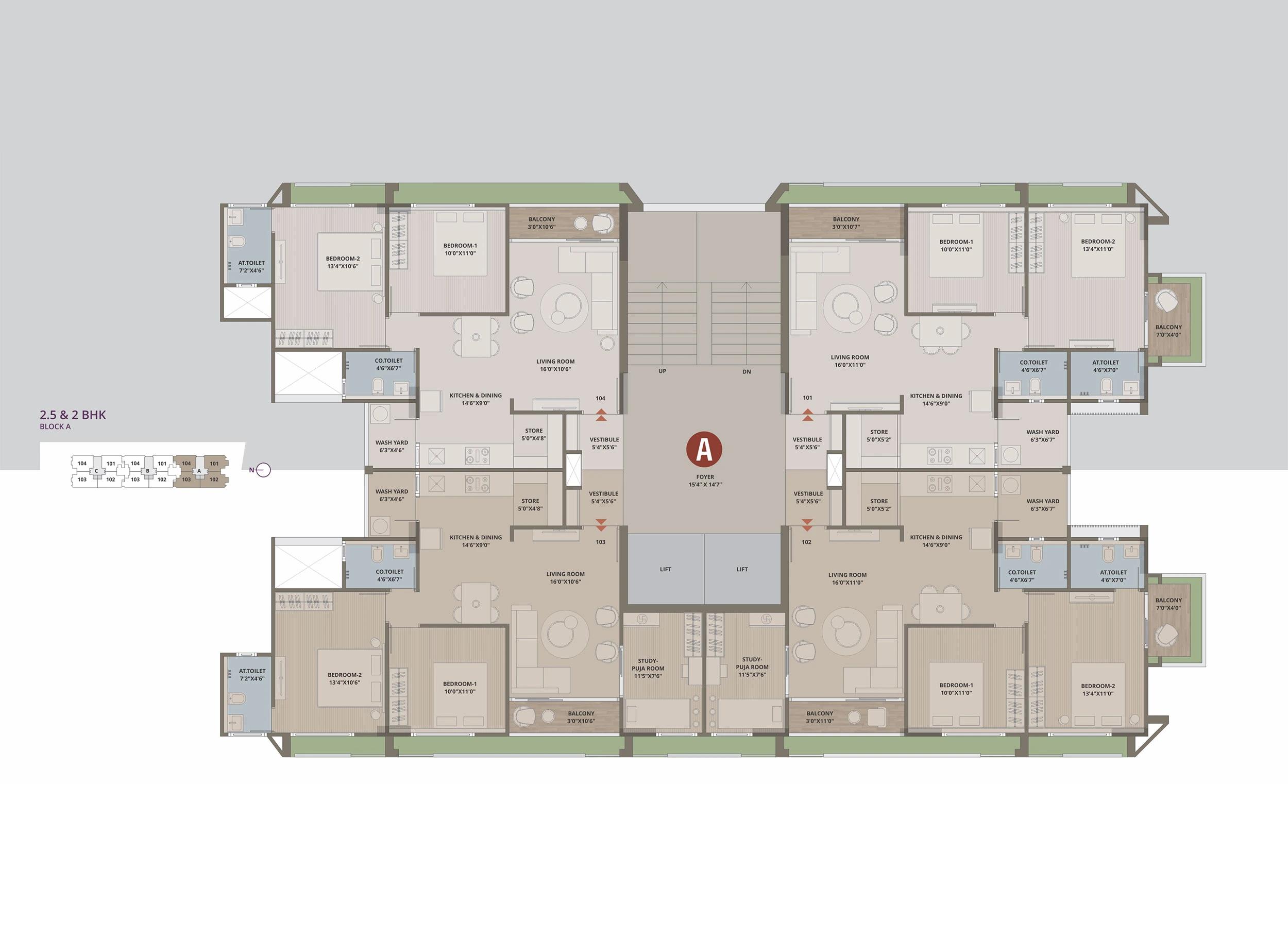 2.5 and 2 BHK Block A